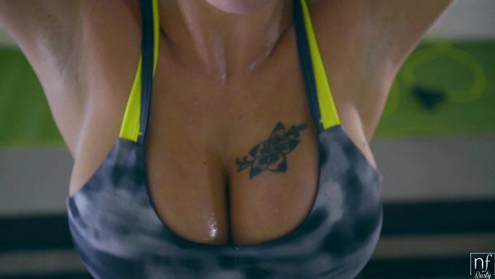 Sweaty cleavage