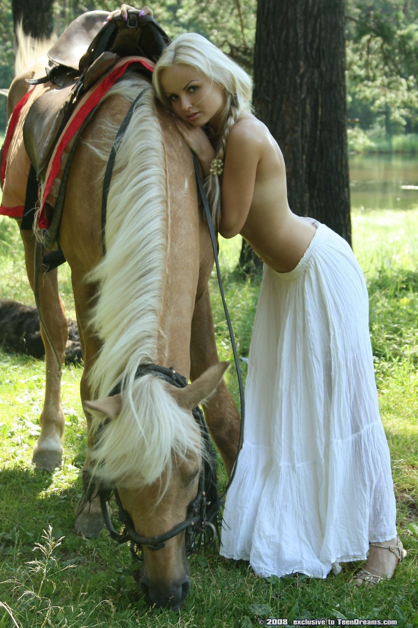 best of Riding horseback bare nude back